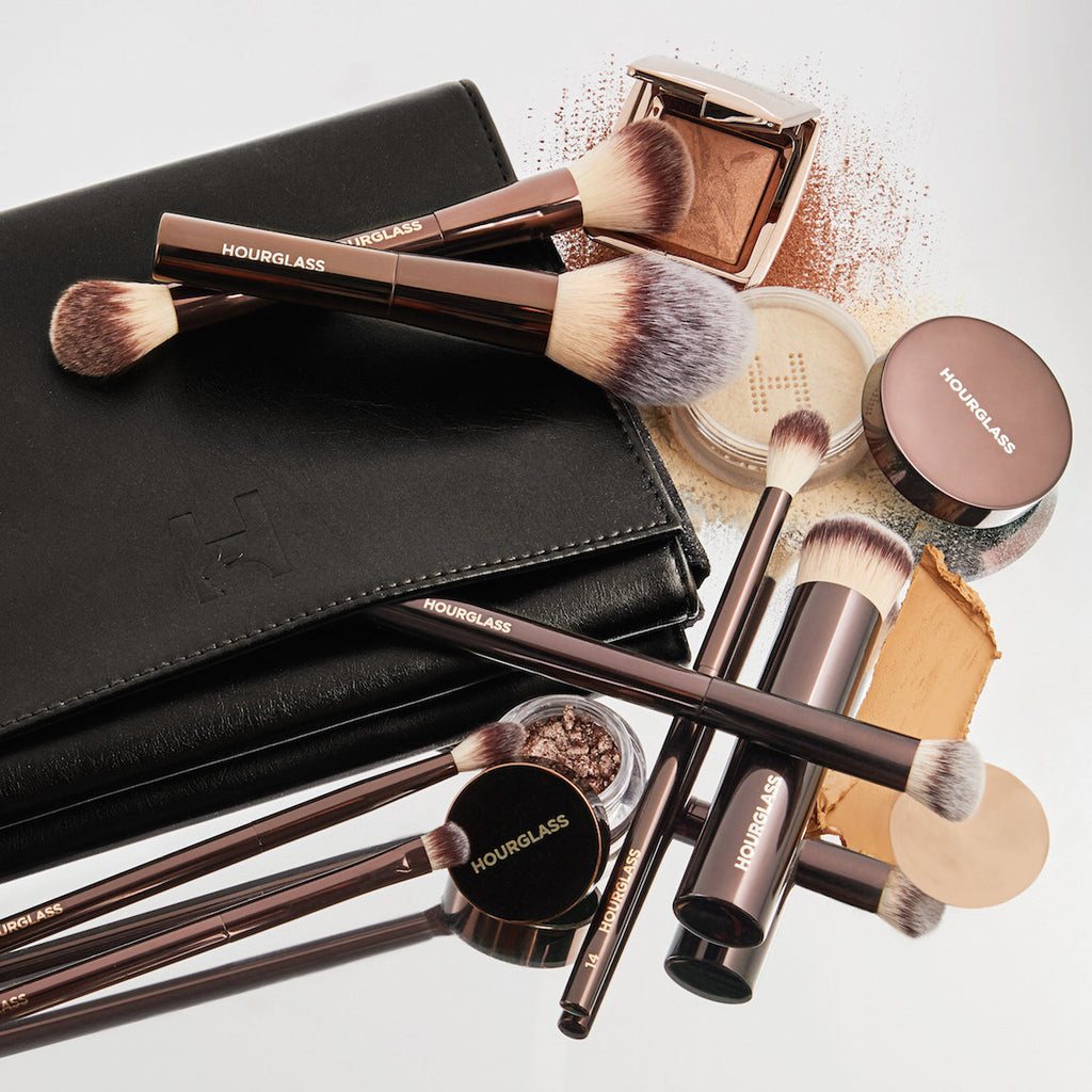 Hourglass Premium Makeup Brush Set – 8 Professional Brushes with Travel Case
