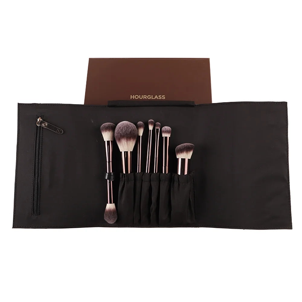 Hourglass Premium Makeup Brush Set – 8 Professional Brushes with Travel Case